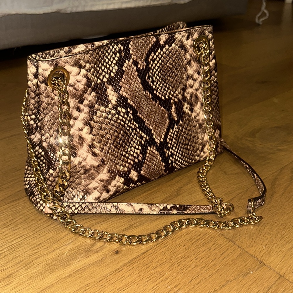 Michael Kors Jet Set Python Print Shoulder Bag - image 1